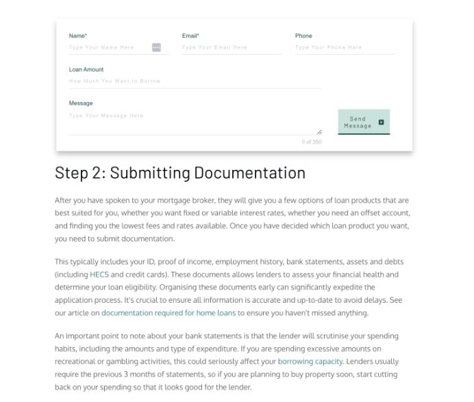 website content