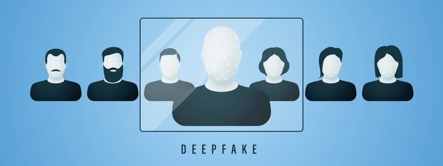 Deepfake Concept. Face Change Using Artificial Neural Networks.